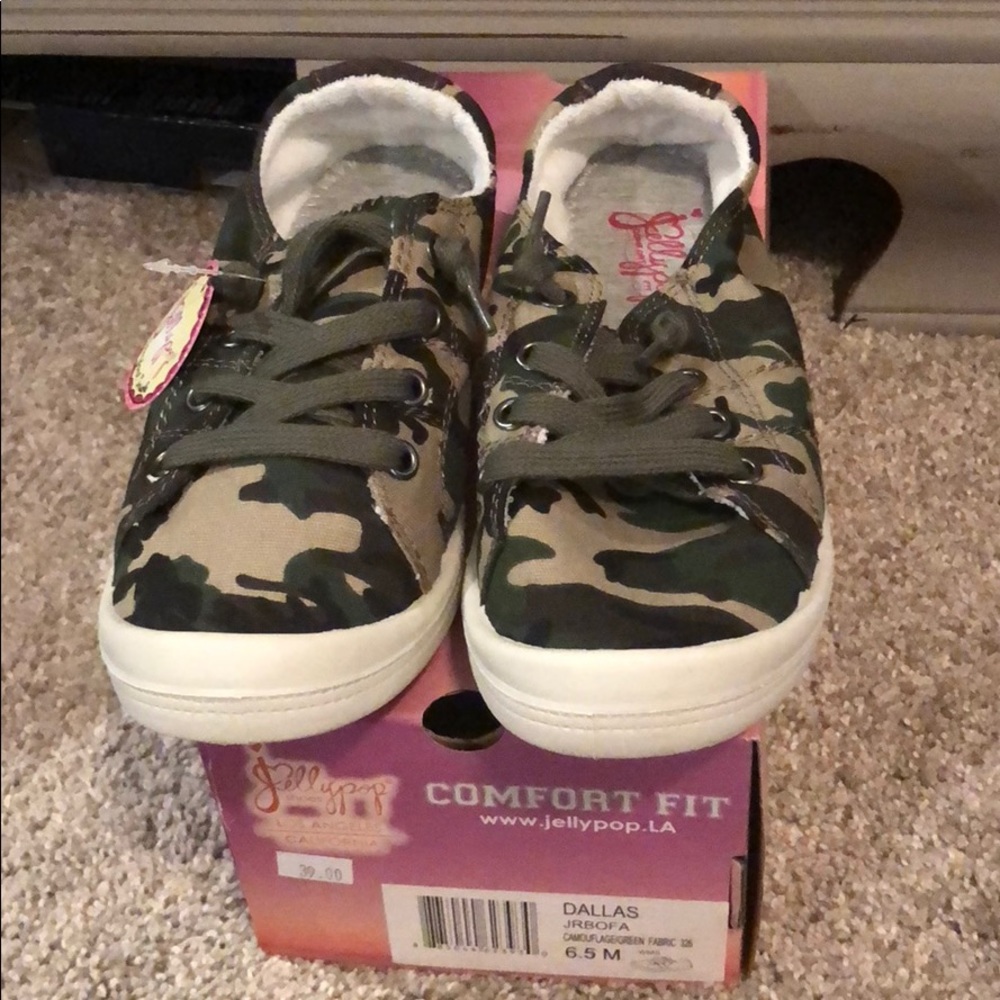 Camo slip on sneakers